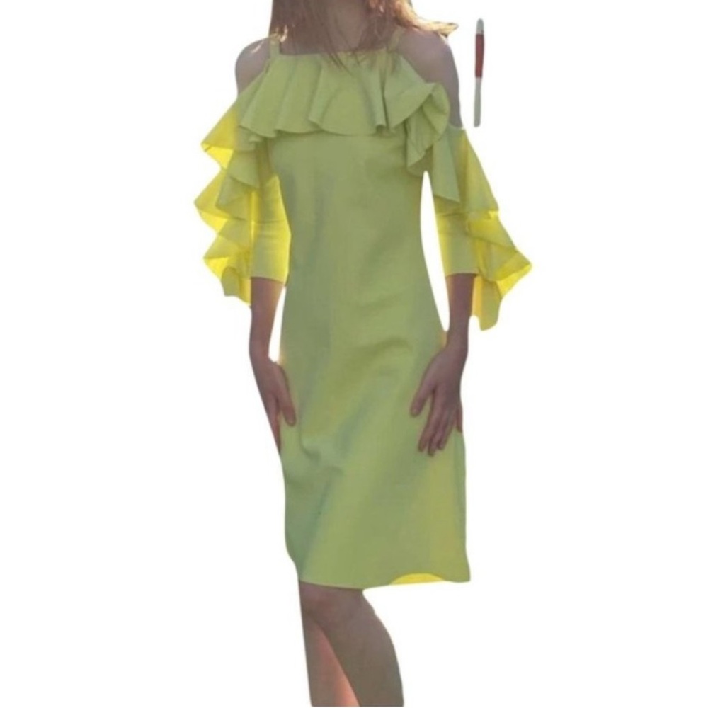 Chiara Boni Yellow Marcellina‎ Ruffle Dress